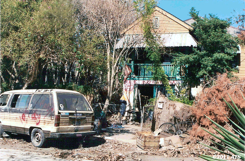 The home of Ms. Storey after Katrina, Holy Cross neighborhood . The home of Ms. Storey after Katrina, Holy Cross neighborhood .